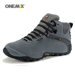 Onemix winter women's hiking shoes wool lining outdoor sport shoes women durable and waterproof climbing shoes anti slip shoes