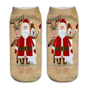 3D Printed Christmas Low Cut Ankle Sport Socks