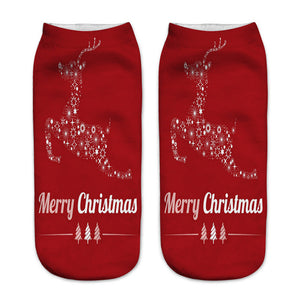 3D Printed Christmas Low Cut Ankle Sport Socks