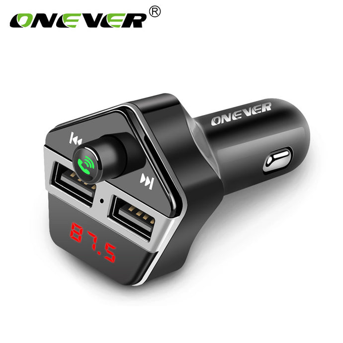 Onever Bluetooth Car FM Transmitter Handsfree Car Kit FM Modulator Car Audio MP3 Player Radio Support USB Flash Drive SD Card